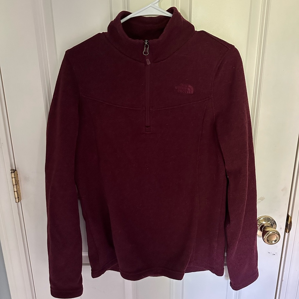 Maroon North Face quarter zip